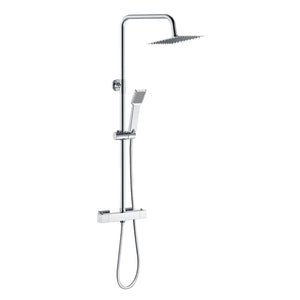 Kit Doccia con Soffione 20x20cm in Acciaio Inox e Cool-touch rubinetto, Miscelatore Termostatico Doccia Antiscotto, Cromo