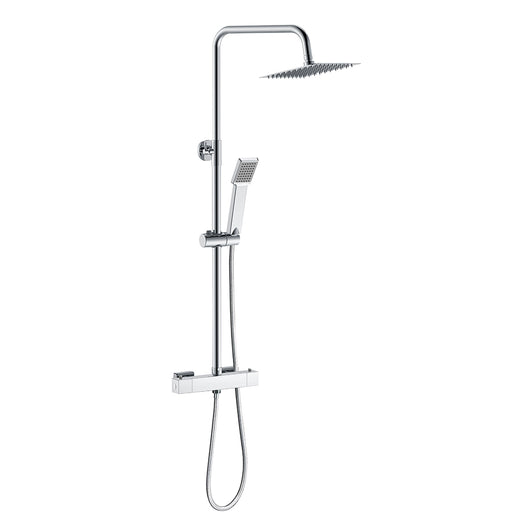 Kit Doccia con Soffione 20x20cm in Acciaio Inox e Cool-touch rubinetto, Miscelatore Termostatico Doccia Antiscotto, Cromo