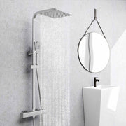 AICAIT Colonna doccia Termostatica, set doccia multifunzione con soffione rotondo da 25cm e doccetta a 3 getti, cromato