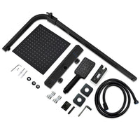 AICAIT Colonna doccia Termostatica, set doccia multifunzione con soffione quadrato 25x25cm e doccetta a 3 getti, nero