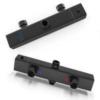 Colonna doccia idromassaggio AICA ITALY con rubinetto termostatico, soffione doccia a pioggia 25x25cm in acciaio inox, nero opaco