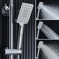 AICA Colonna doccia con miscelatore termostatico, rubinetto doccia 29x4.5cm, soffione doccia quadrato 25x25cm in acciaio inox cromato