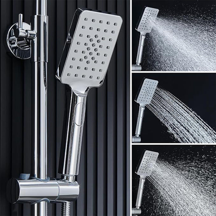 AICAIT Colonna doccia Termostatica, set doccia multifunzione con soffione rotondo da 25cm e doccetta a 3 getti, cromato