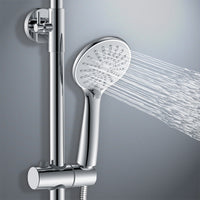 colonna doccia rotonda completo di miscelatore termostatico cilindro, soffione rotondo 25x25cm, cromo