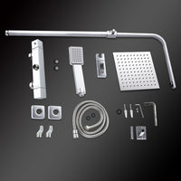 Colonne doccia cromo, soffione doccia quadrato 20x20cm acciaio inox, miscelatore termostatico doccia rettangolo antiscottature