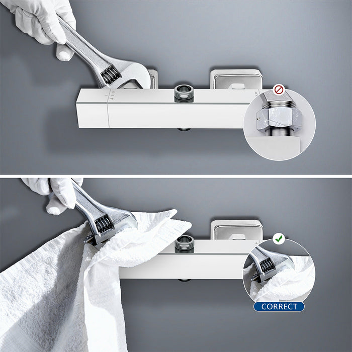 AICA Colonna Doccia con Miscelatore Termostatico, Rubinetto Doccia 28x4cm, Soffione Doccia in Acciaio Inox 20x20cm Cromo