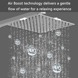 Colonna doccia termostatica, AICA ITALY soffione doccia 20*20CM, regolabile in altezza 75-115cm, set doccia con miscelatore, cromo