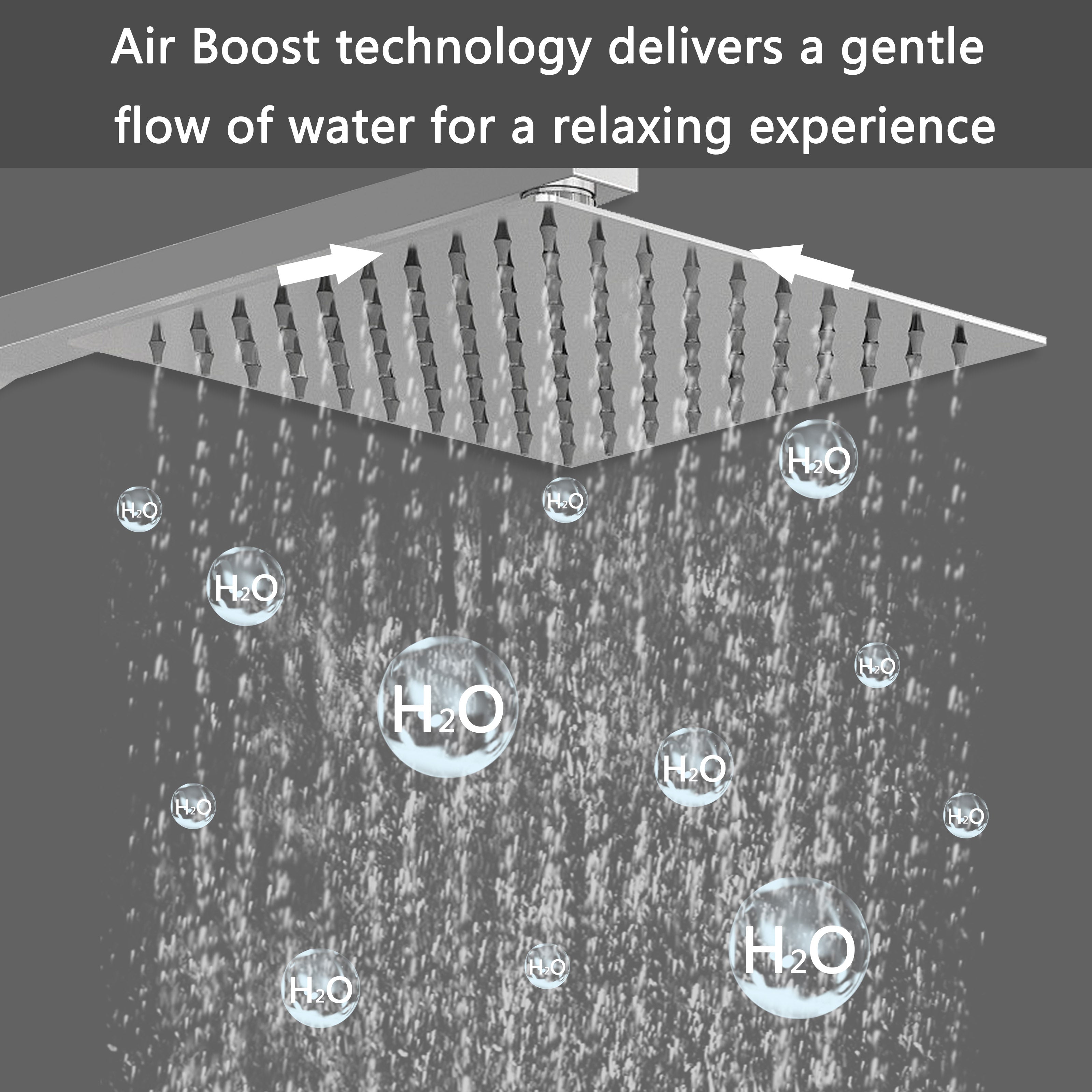 Colonna doccia termostatica, AICA ITALY soffione doccia 20*20CM, regolabile in altezza 75-115cm, set doccia con miscelatore, cromo