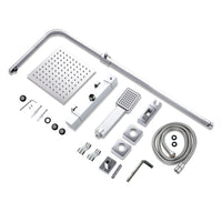 Miscelatore doccia termostatico con manopola in lega di zinco,colonna doccia soffione acciaio inox, cromato