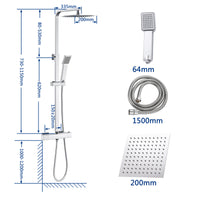 Miscelatore doccia termostatico con manopola in lega di zinco,colonna doccia soffione acciaio inox, cromato