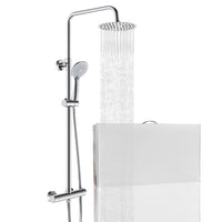 Colonna doccia con miscelatore termostatico, soffione doccia rotondo rotante 360°, cromo