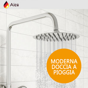 Colonna doccia con miscelatore termostatico, soffione doccia rotondo rotante 360°, cromo