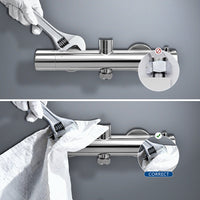 colonna doccia rotonda completo di miscelatore termostatico cilindro, soffione rotondo 20x20cm, cromo