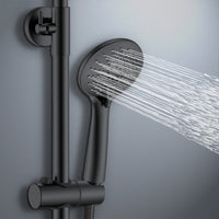 colonna doccia rotonda completo di miscelatore termostatico cilindro, soffione rotondo 20x20cm, nero