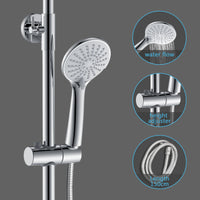 AICA Colonna doccia a ponte con soffione circolare 20x20cm, sistema doccia con miscelatore, cromato lucido