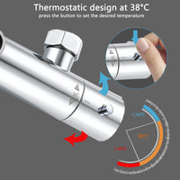 AICA Colonna doccia a ponte con soffione circolare 20x20cm, sistema doccia con miscelatore, cromato lucido