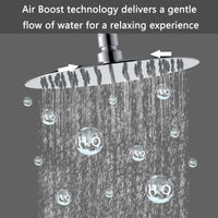 AICA Colonna doccia a ponte con soffione circolare 20x20cm, sistema doccia con miscelatore, cromato lucido