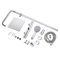 AICA Colonna doccia a ponte con soffione quadrato 20x20cm, sistema doccia con miscelatore, cromato lucido