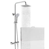 Colonna doccia con miscelatore termostatico, doccino rotondo 230x108mm con 3 modalità di getti, cromo