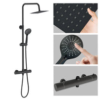 Colonna Doccia Idromassaggio AICA ITALY Colonne Doccia con Miscelatore Termostatico, Nero