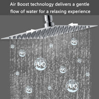 AICA Colonna doccia a ponte con soffione quadrato 20x20cm, sistema doccia con miscelatore, cromato lucido