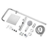 Colonna doccia con miscelatore, kit completo di doccia a pioggia, soffione doccia 20 x20 cm e doccetta 3 getti, asta doccia, cromato