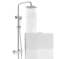 Colonna doccia con miscelatore termostatico, saliscendi doccia tondo regolabile 75-125cm, cromo