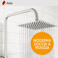 Colonna doccia con miscelatore termostatico, saliscendi doccia tondo regolabile 75-125cm, cromo