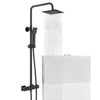 Colonna doccia con miscelatore termostatico, saliscendi doccia tondo regolabile 75-125cm, nero