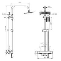 Kit Doccia con Soffione 20x20cm in Acciaio Inox e Cool-touch rubinetto, Miscelatore Termostatico Doccia Antiscotto, Nero