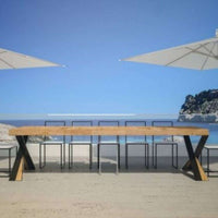 shopinnovativo- Consolle allungabile 90x40/290 cm Diago Premium abete tinto gambe antracite