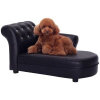 Divano Chaise Longue Elegante Imbottito Portata 10kg Animali Domestici 82.5 × 45 × 41.5cm Nero