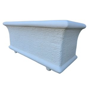 Fioriera giardino cemento effetto pietra bianca l.90xp.40xh.40 cm serie grecale