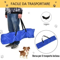 Set Agility Dog 3 Esercizi: Slalom, Ostacoli, Anello, per Addestramento Cani, Portatile, 2.5 kg, Giallo e Rosso