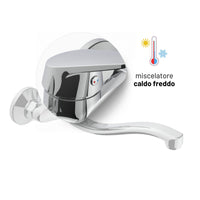 Miscelatore a muro milano plus in ottone lavello cucina con erogazione orientabile *** confezione 1