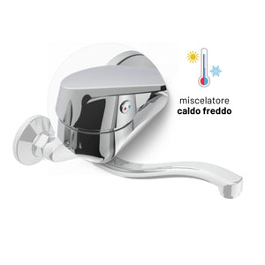 Miscelatore a muro milano plus in ottone lavello cucina con erogazione orientabile *** confezione 1