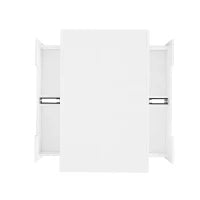 Tavolino da Salotto con Striscia LED Integrata, 4 Cassetti Frontali e Posteriori, Bianco