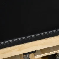 Panca Pesi con Supporto per Manubri, 1 Cesto Portaoggetti, Regolabile in 6 Posizioni, Legno Massello, Naturale + Nero