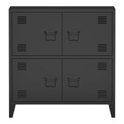 Armadio da ufficio armadietto da ufficio mobiletto per soggiorno ufficio camera da letto officina in metallo con 4 ante in acciaio 82 x 80 x 40 cm nero 03_0006327
