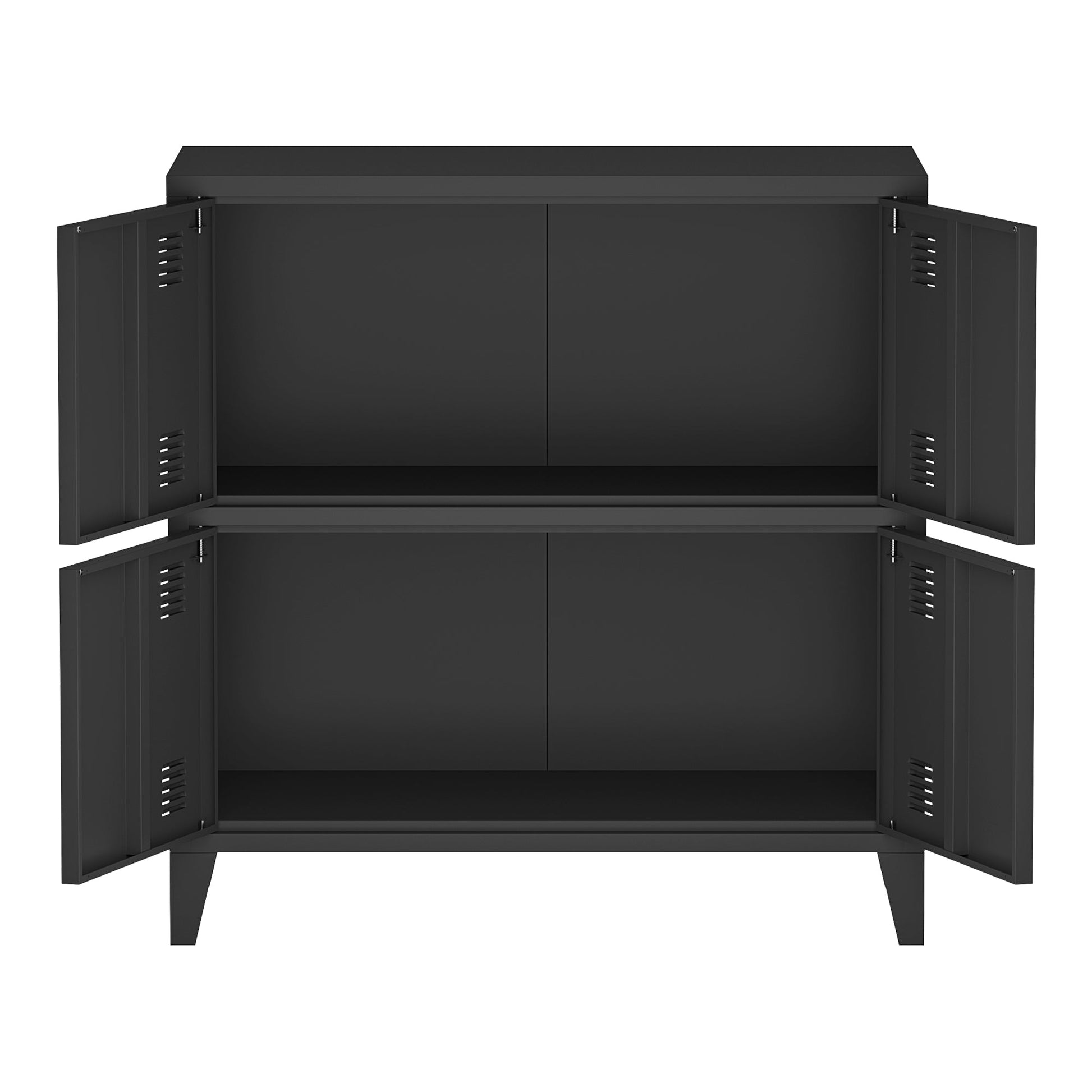 Armadio da ufficio armadietto da ufficio mobiletto per soggiorno ufficio camera da letto officina in metallo con 4 ante in acciaio 82 x 80 x 40 cm nero 03_0006327