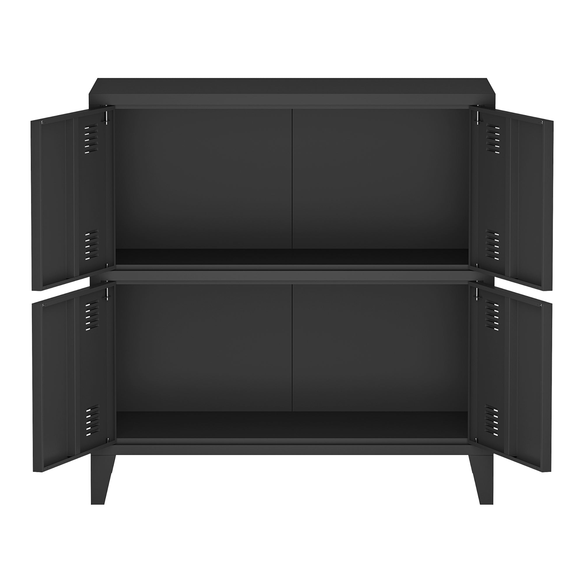 Armadio da ufficio armadietto da ufficio mobiletto per soggiorno ufficio camera da letto officina in metallo con 4 ante in acciaio 82 x 80 x 40 cm nero 03_0006327