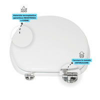 Sedile wc copri water tavoletta vaso universale bianco mdf legno pesante cerniere metallo bagno *** pezzi 1