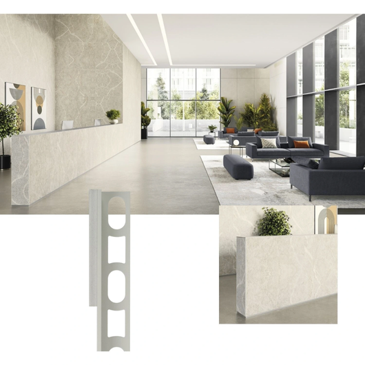 Profili in alluminio verniciato colore bianco luna 103 a l per finitura parete proangle *** pezzi 3 pz, confezione 1