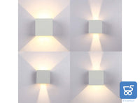 Lampada 12W da parete a LED con Angolo di Illuminazione Regolabile Applique per Esterni Interni COB Quadrato 10CM Bianco Luce bianco caldo 3000K [Classe di efficienza energetica A+]