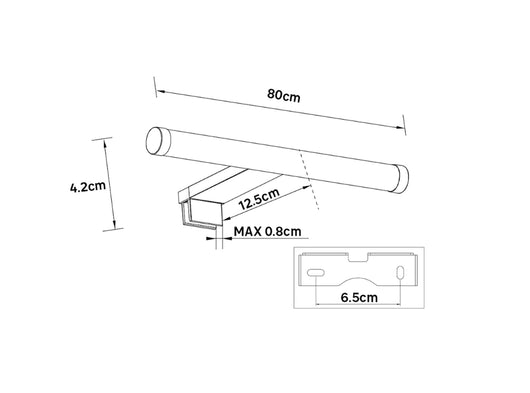 Lampada Applique Inspire Solar 80cm Led 7W Luce Naturale 4000K 630 Lumen Per Specchi e Mobili da Bagno