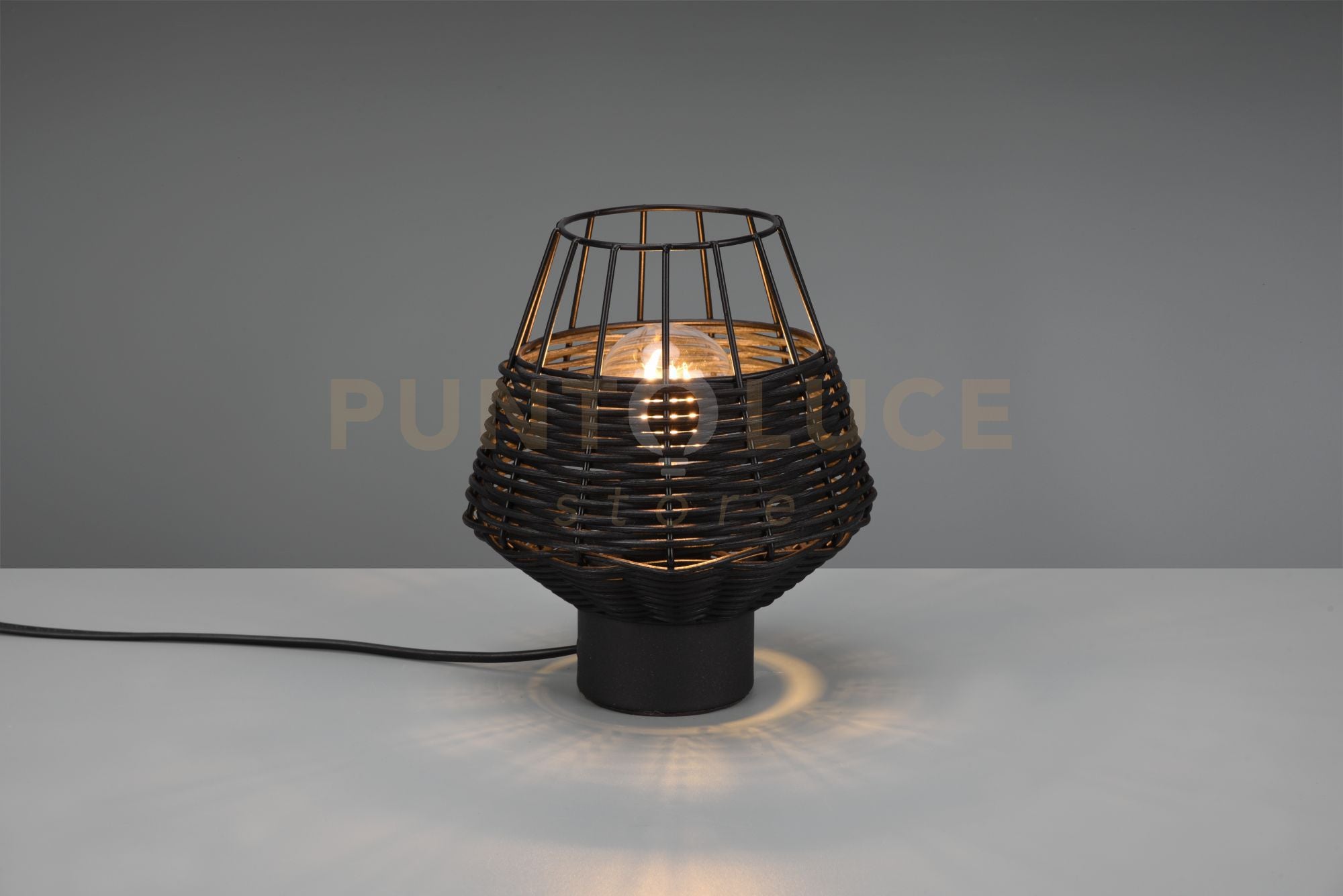 Lampada BORKA in rattan colore nero opaco R51261002