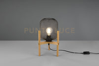 Lampada CALIMERO diffusore rete con struttura in legno naturale metallo nero R50561032