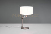 Lampada CASSIO H.48cm con paralume bianco e metallo acciaio 514400107