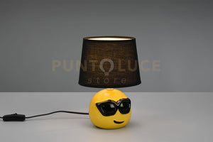 Lampada COOLIO  in ceramica smile occhiali da sole con paralume nero R51201002