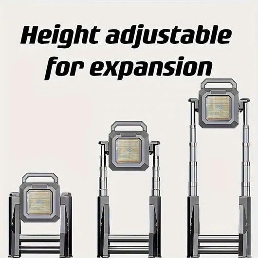 Lampada Da Lavoro Faro Portatile Ricaricabile Con Asta Telescopica 276 led 3.7V